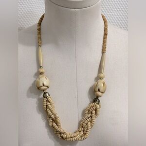 Vintage Hand carved Bone Necklace